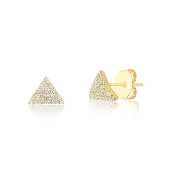 Brinco Triângulo Mini Cravejado Coleção Arcos Cristal Banhado em Ouro