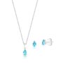 Conjunto Gotinha Aqua Cristal Banhado em Ródio Branco