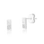 Brinco Palheta Lisa 4 Pontos Coleção Arcos Cristal Banhado em Ródio Branco