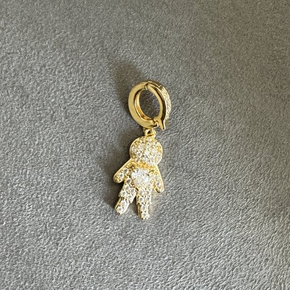 Pingente filho MENINO Cravejado Banhado em Ouro