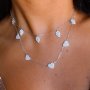 Colar Choker Gotas Cristais Banhado em Prata 925