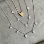 Colar Choker Gotas Cristais Banhado em Prata 925