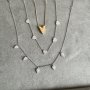 Colar Choker Gotas Cristais Banhado em Prata 925