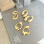 Brinco Vintage Tubo Invertido Design Banhado em Ouro