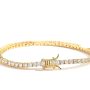 Pulseira Riviera Quadradinha 2mm Banhado em Ouro