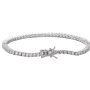 Pulseira Riviera Quadradinha 2mm Banhado em Ródio Branco