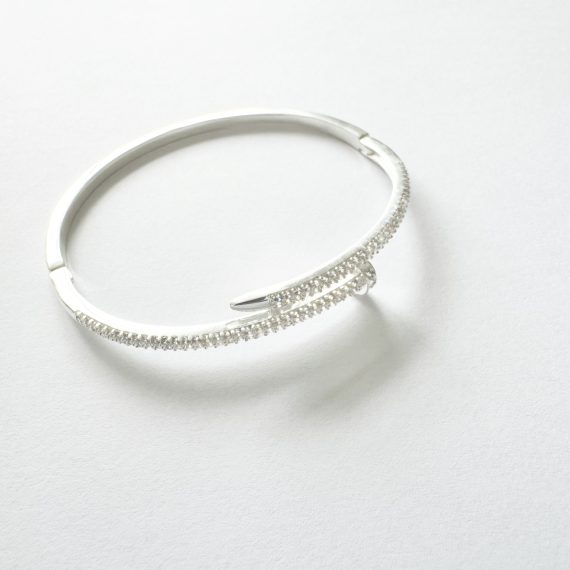 Bracelete Prego Cravejado Prata 925