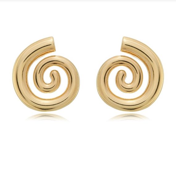 Brinco Caracol Liso Banhado em Ouro