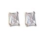 Brinco Ponto de Luz Retangular Banhado em Ouro