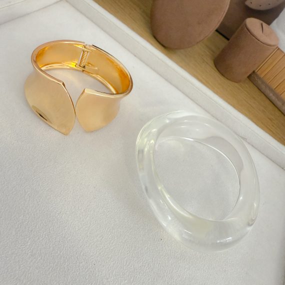 Bracelete Orgânico Boho Chic Acrílico transparente