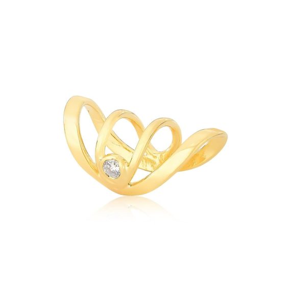 Piercing Aberto 4 camadas vazado com Ponto de Luz Banhado em Ouro