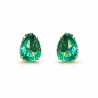 Brinco Gotinha Esmeralda Cristal Banhado em Ouro