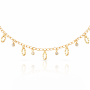 Colar Choker Pingentes com Pontos de luz Banhado em Ouro