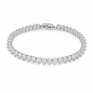 Pulseira Riviera Inglesa Banhado em Ródio Branco