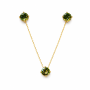 Conjunto Redondo Mini Peridoto Cristal Banhado em Ouro