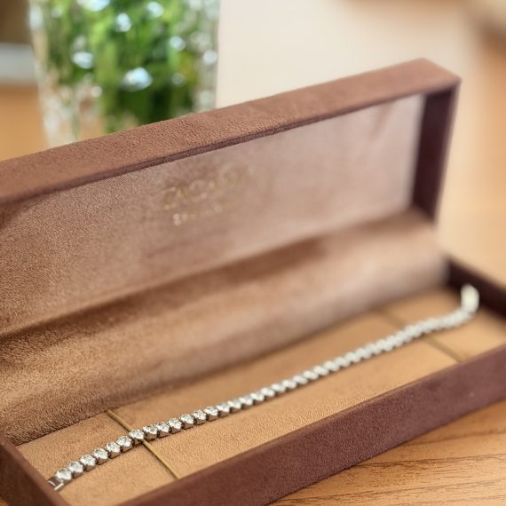 Pulseira Riviera Inglesa Banhado em Ródio Branco