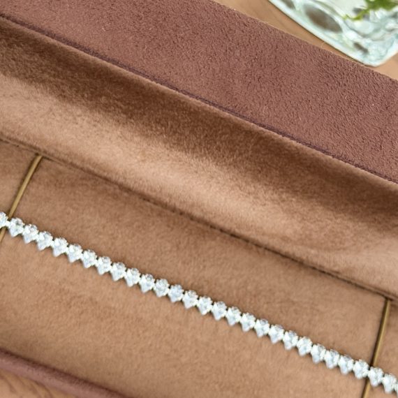 Pulseira Riviera Inglesa Banhado em Ródio Branco
