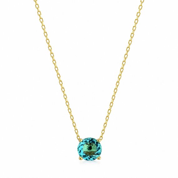 Colar Ponto de Luz Blue Light Banhado em Ouro