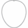 Colar Riviera 3 garras em 2mm Cristal Banhado em Ródio Branco