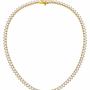 Colar Riviera 3 garras em 2mm Cristal Banhado em Ouro