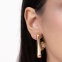 Argola Triangular Vertical Lisa Banhado em Ouro