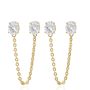 Brinco Earline Ponto de Luz Correntaria Banhado em Ouro